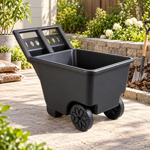Heavy Duty Trolley <b>Cart</b> 4.5 CUFT Garden Utility <b>Wagon</b> With Balanced 2-Wheel Design For Yard Lawn And Material Handling ODGGAR017 - Product Image 6