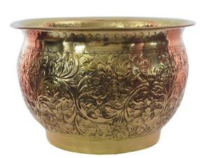 Maceta Moderna de Metal de Latón Ecológico y Duradero, Martillada, Personalizada, Modelo ICOMP-13377 de ILAHI, Sin Recubrimiento, para Uso Doméstico - Product Image 1
