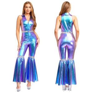 Womens 70s Disco Rompers Long <b>Pants</b> Jumpsuit For Jazz <b>Dance</b> Parties Performances Professional Ballroom Latin <b>Dance</b> Competition - Product Image 2