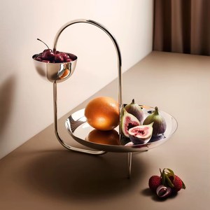 Moderno Soporte de Acero Inoxidable para Bandeja de Chocolate, Exhibidor Minimalista para Frutas y Postres - Product Image 1