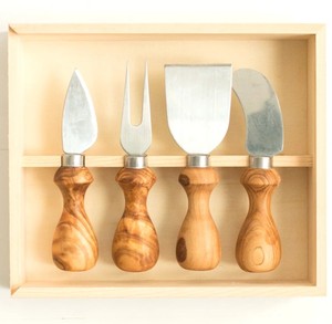 Ensemble de couteaux à fromage avec manche en bois de qualité supérieure dans un coffret cadeau – Ensemble d'outils de service en acier inoxydable pour charcuterie, gâteau et beurre - Product Image 2