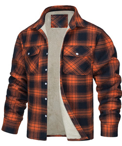 Veste en flanelle à carreaux en polaire pour homme, boutonnée, décontractée, épaisse et chaude, manteau de travail printanier, doublure Sherpa - Product Image 6