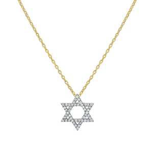 Diamond Star <b>Pendant</b> Necklace 16In Length Custom 14K 18K <b>Solid</b> <b>Gold</b> Round Lab Grown Minimalist Dainty Layering Jewelry Wholesale - Product Image 3
