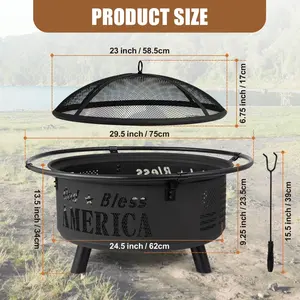 Round Decorative <b>Firepit</b> <b>Table</b> Flame Control System Freestanding Stainless Steel Eco-Friendly Fire Pit BBQ for ZAHID EXPORTS - Product Image 2