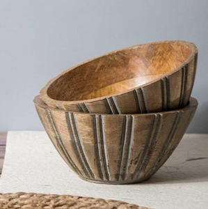 Bol de service artisanal de haute qualité en bois d'acacia, pour fruits et salades, pour hôtels et restaurants, vente en gros - Product Image 1