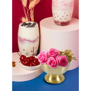 Bol décoratif en métal doré élégant avec poignée florale, fait main, style oriental, pour servir les aliments, décoration de cuisine et de table - Product Image 6