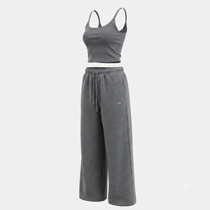 Conjunto de Dos Piezas Personalizado para Mujer, Top de Verano y Pantalones Deportivos Anchos y Holgados - Product Image 4
