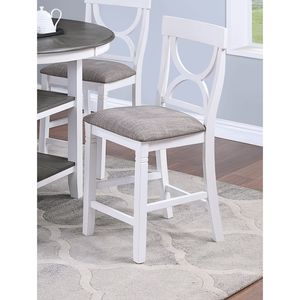 Set da Pranzo Bianco 5 Pezzi Design Unico Tavolo Alto con Ripiano Portaoggetti 4 Sedie con Schienale Imbottito - Stile Unico per Sala da Pranzo - Product Image 2