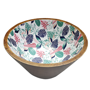 <b>Mango</b> <b>Wood</b> Round Shape Multipurpose Serving Ceramic <b>Bowl</b> for Breakfast Snacks Soup Severer Salad <b>Bowls</b> for Home Kitchen - Product Image 3