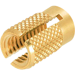 Inserts filetés à serrage par pression en laiton, écrous d'expansion, fixations pour plastique et bois, haute résistance aux vibrations, douilles métalliques moletées - Product Image 2