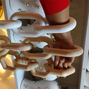 Natural Green Marble Chain Links <b>Object</b> Hand Carved Stone Link Garland For Bookshelf Coffee Table Tray Home Office Decor - Product Image 1