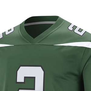 Nouveau maillot de football américain vert uni, protection UV, séchage rapide, manches courtes, pour adultes - Product Image 3