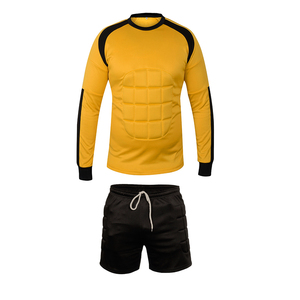 Ensemble de maillot de football pour homme, orange et noir, rembourré, manches longues, col rond, short à cordon de serrage, manches longues, polyester - Product Image 6