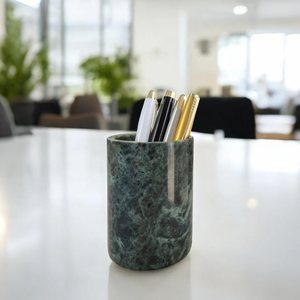 Marble <b>Pen</b> Holder Best Selling <b>White</b> Marble <b>Pen</b> Holder Excellent Design Office Stationery Storage Container - Product Image 1