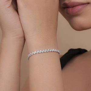 Pulsera de tenis de lujo con 10 diamantes marquesa cultivados en laboratorio para mujer, certificada por IGI, oro de 14K, elegante joya para bodas y fiestas, regalo. - Product Image 4