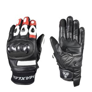 Gants de moto Gants de course de moto et de moto Logo personnalisé Gants de moto en cuir véritable à doigts entiers pour hommes - Product Image 1