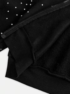 Sudadera con capucha de invierno de calidad premium, estilo urbano, oversize, al por mayor, con diseño recortado, ropa de moda para hombre, sudadera con capucha con cremallera y pedrería. - Product Image 3