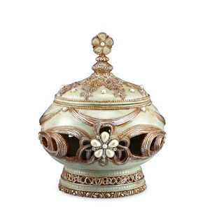 Scatola Portagioie Decorativa in Poliresina con Design Vintage a Rosa, Altezza 28,5 cm, Elegante Soluzione di Archiviazione per i Tuoi Tesori - Product Image 1
