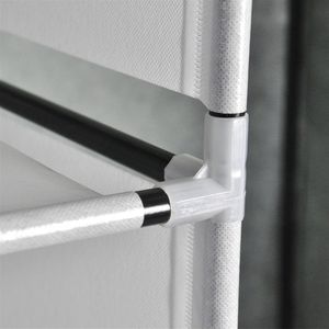 Armadio Portatile Pieghevole Nero da 71 Pollici con Ripiano, Organizzatore per Vestiti e Biancheria in Metallo e Plastica - Product Image 4