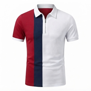 เสื้อเชิ้ตผู้ชายผ้าวาฟเฟิลเนื้อสัมผัสพิเศษ โพลีเอสเตอร์ แห้งเร็ว สวมใส่สบาย แขนสั้น คอปก ติดกระดุม - Product Image 1