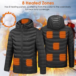 Giacca Invernale Leggera da Uomo con Cappuccio, Riscaldamento Elettrico a 3 Livelli, 8 Zone Riscaldanti, Cappotto Riscaldato con Zip Staccabile, 3 Modalità di Riscaldamento - Product Image 4