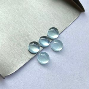 Aguamarina Natural Estabilizada, Cabujón Redondo de 7mm, Gema Azul Suelta para Joyería y Diseños Personalizados - Product Image 1