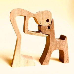 Sculpture d'animal en bois, figurine minimaliste faite à la main, décoration de table, ornement de salon - Product Image 2