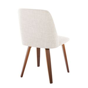 Set di 2 Sedie da Pranzo Toriano Contemporanee in Legno di Noce e Tessuto Beige - Product Image 4