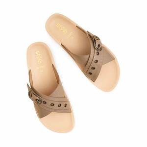 Sandalias Casuales Cómodas de Color Marrón para Mujer, con Tiras Cruzadas Anchas, Planas, con Detalle de Hebilla, Estilo Chic - Product Image 5