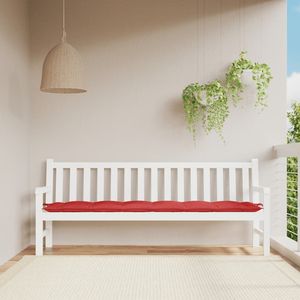 Coussin de banc de jardin extérieur en tissu Oxford rouge 78,7 x 19,7 x 2,8 pouces - Product Image 1