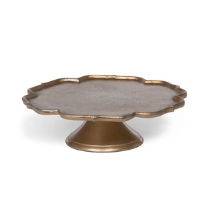 Soporte de Metal Dorado Antiguo para Tartas con Borde Festoneado en Forma de Pétalo, Plato para Postres y Repostería, Decoración para Buffet de Panadería, Venta al por Mayor - Product Image 1