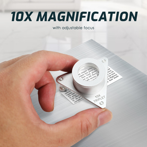 Loupe à triple lentille 10X avec support à 3 pieds |   Loupe en verre optique avec corps en aluminium pour bijoutiers et gemmologues (vente en gros OEM) - Product Image 2