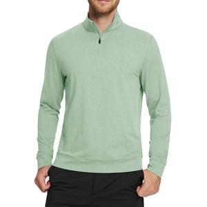 Sudadera barata con cremallera de un cuarto para hombre, con logo personalizado, 100% poliéster, ropa cómoda para estar en casa, sudadera básica de mezcla de algodón con cremallera de un cuarto para hombre - Product Image 3