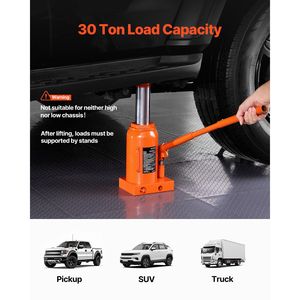 Martinetto idraulico a bottiglia da 3 tonnellate con intervallo di sollevamento da 3,4 m a 5,7 m, manico lungo a 3 sezioni, costruzione saldata per uso automobilistico - Product Image 2
