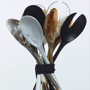 Juego de utensilios para ensalada de color azul, hecho en India, ecológico, apto para lavavajillas, para el hogar y la cocina. - Product Image 1