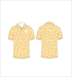 Mens Light Yellow White Polka Dot Polo Shirt Custom Sublimation Short Sleeve Summer Casual Breathable Lightweight Golf Shirt - Product Image 3