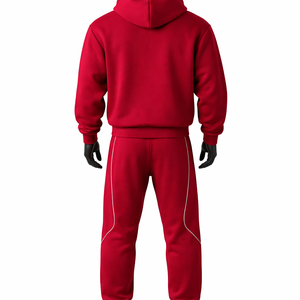 Survêtement en molleton personnalisé de haute qualité avec logo, pour hommes, grande taille, avec fermeture éclair, vente en gros - Product Image 3