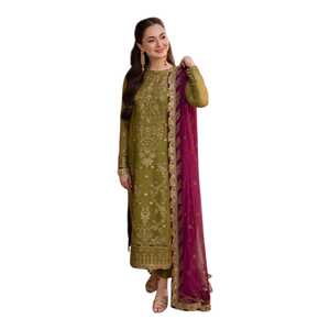 11. Robes de soirée pour femmes de haute qualité, style pakistanais, ensemble 3 pièces, broderie détaillée, taille et couleur personnalisées, pour mariage, Eid, occasions festives - Product Image 1