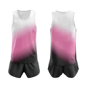 Uniforme de Running sin Mangas para Mujer con Degradado de Color y Pantalones Cortos, Conjunto Deportivo Transpirable de Poliéster para Todas las Temporadas, Ropa Deportiva para Adultos - Product Image 1