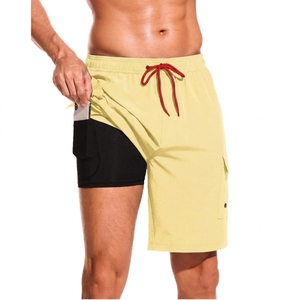 Quick Dry <b>Men's</b> 2 in 1 Running Training Shorts Gym Workout Drawstring Knitted Solid Casual with Phone Pocket Running Shorts - Product Image 6