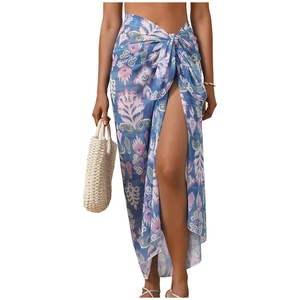 Jupe en mousseline de soie transparente moderne pour femme, paréo de plage, couvre-maillot de bain - Product Image 1