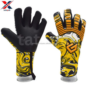 Gants de gardien de but de football en cuir professionnel de haute qualité, respirants, antidérapants, design à doigts complets, fermeture à boucle et crochet réglable - Product Image 6