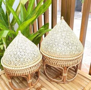 Accesorio para el hogar, tapa de bambú tejida en forma de cúpula, tapa antipolvo, cubierta de cocina reutilizable, tapa decorativa de bambú, estilo de vida sostenible - Product Image 2