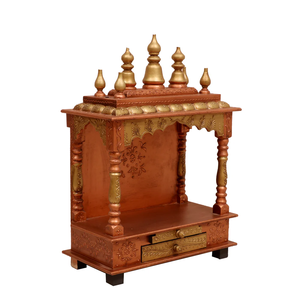 Handmade Wooden <b>Mandir</b> | Solid Wood Temple | Hindu Home Shrine | Prayer Altar | Indian Furniture Living Room KA849 - Product Image 3