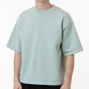 Camisetas cortas personalizadas con logotipo para hombre, de algodón grueso 100% jersey, camisetas lisas en blanco, ropa informal, tela cómoda para hombre - Product Image 5