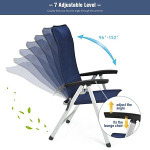 Set di 2 Sedie da Pranzo Portatili per Patio con Poggiatesta Regolabile, Arredamento da Esterno di Alta Qualità - Product Image 4