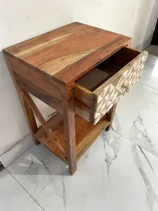 Mesa Auxiliar de Alta Calidad con Incrustaciones de Hueso, Hecha a Mano, con Cajón de Almacenamiento, Disponible al Mejor Precio - Product Image 4