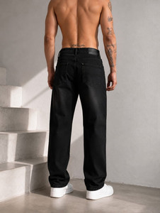 Jeans Cargo Casuales para Hombre, Azules y Negros, Personalizados, Rotos, de Cintura Media, Ajuste Holgado, Pierna Ancha, de Algodón Pesado Ecológico, Proveedor - Product Image 3