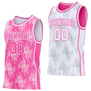 Conjunto de Uniforme de Baloncesto Reversible Rosa y Blanco, Nombre del Equipo Sublimado, Malla 00, Uniforme para Adultos Unisex, Ropa Deportiva Transpirable - Product Image 4