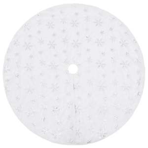 Jupe de sapin de Noël de luxe en faux coton blanc de 59,1 po avec support et accessoires - Product Image 2